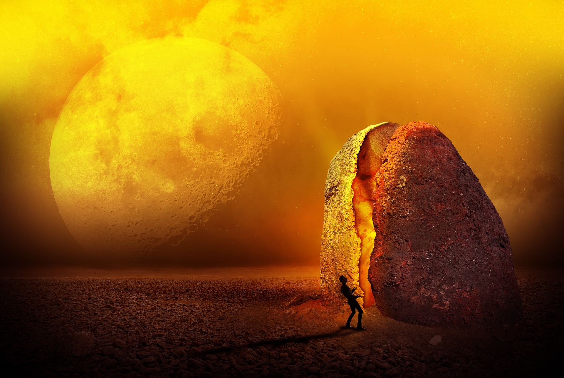 A rock on the planet's surface