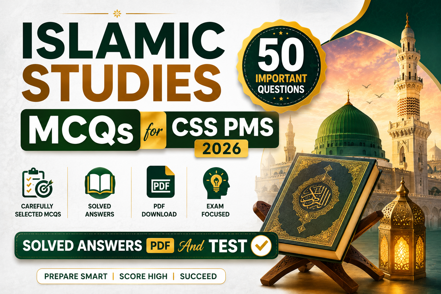The questions 50 on Islamic Studies.