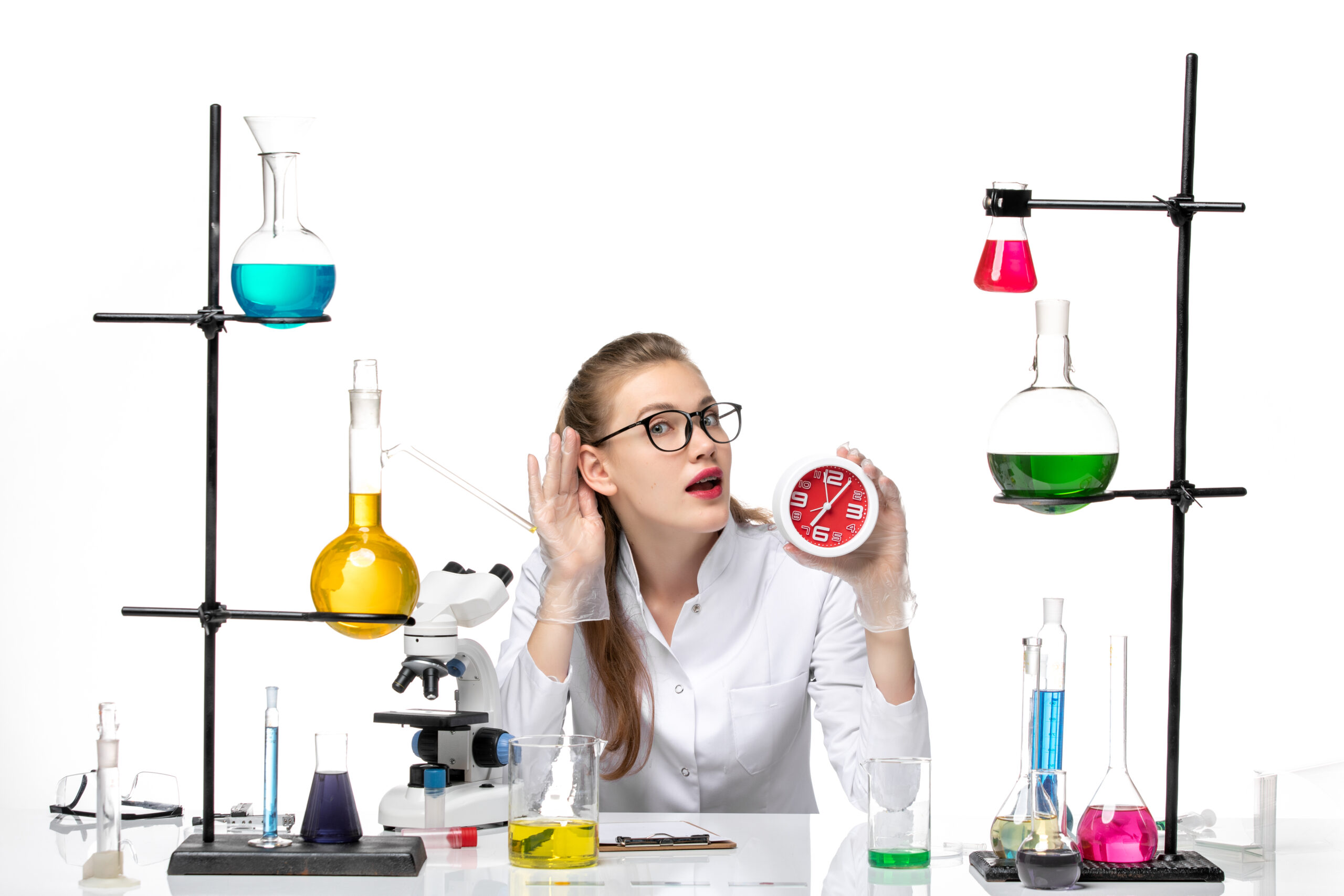 Female doing science work