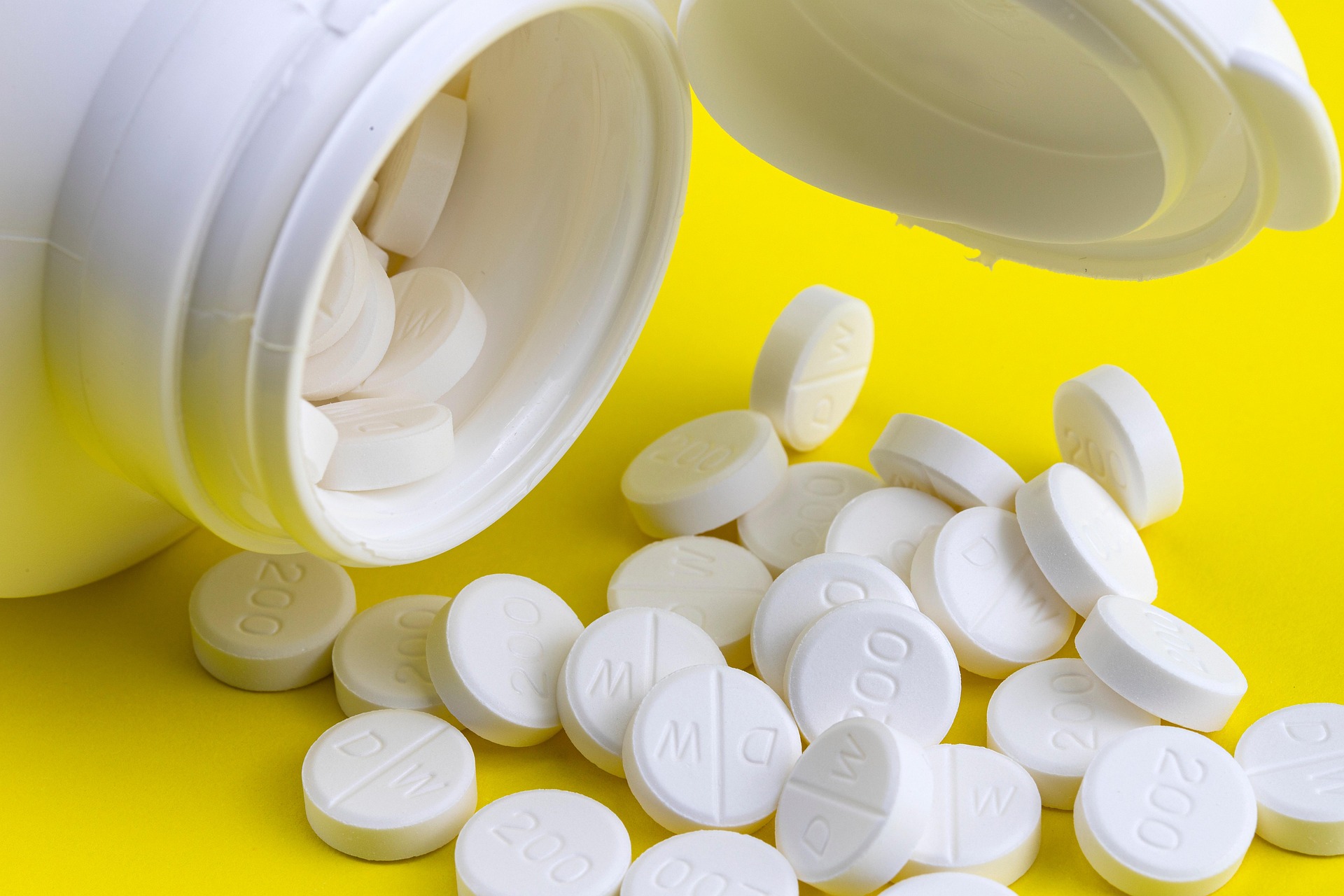 A bottle of tablets