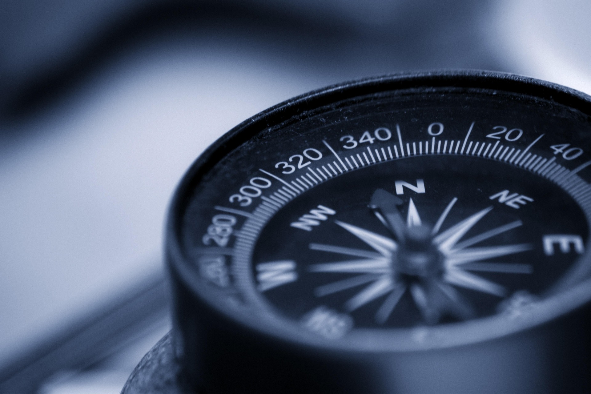 A compass showing different directions.
