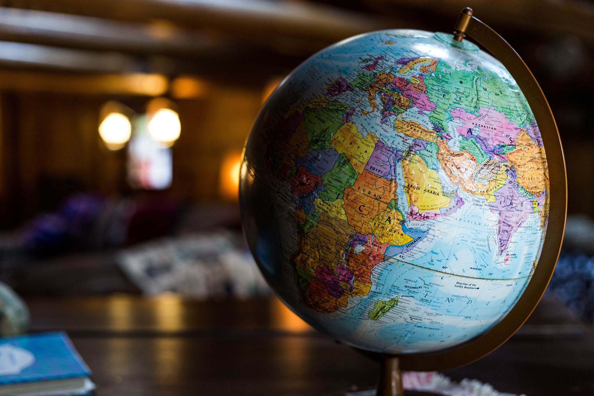 A side of world globe is shown in the image.