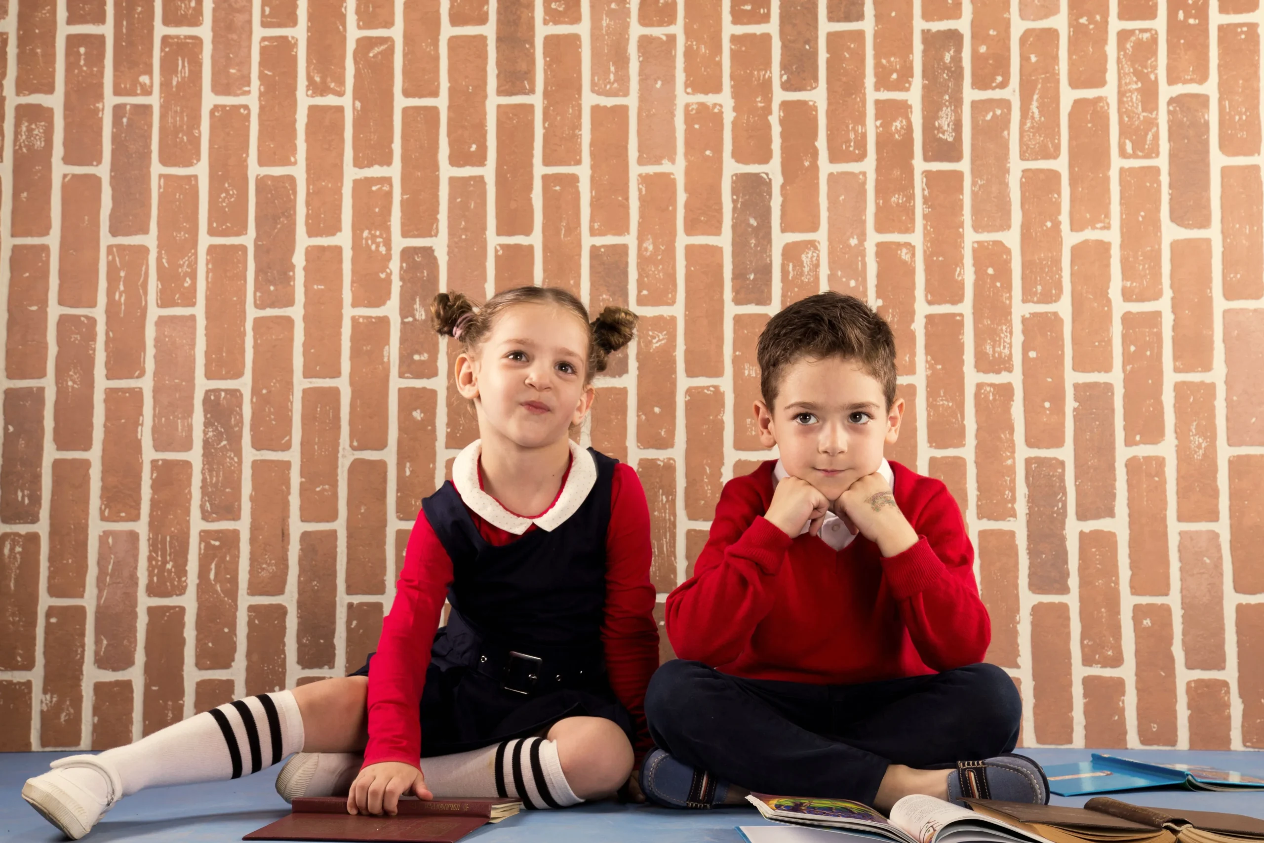 Two children are thinking.
