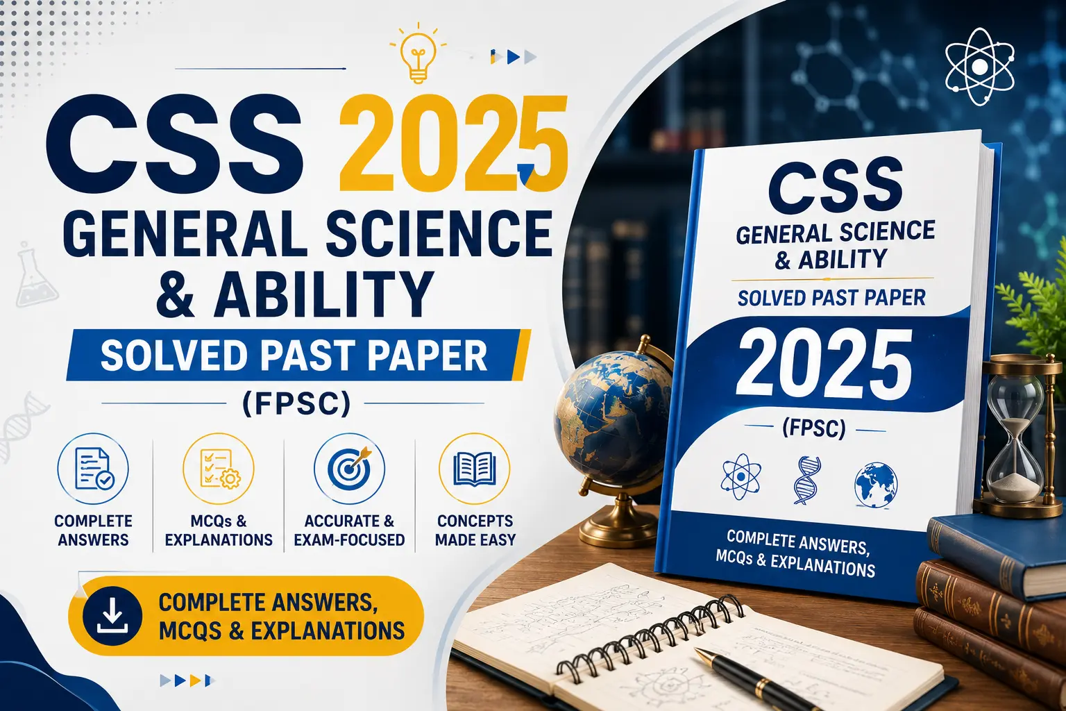 Past Solved Paper of General Science & Ability 2025.