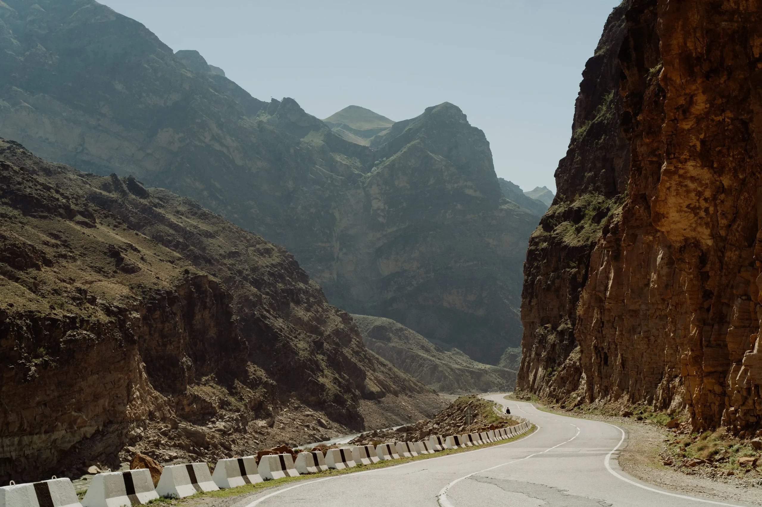 A road is passing the mountain.
