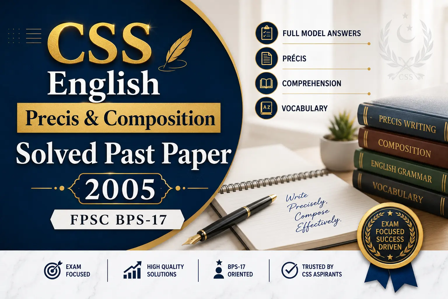 CSS English Precis & Composition Solved Paper PDF 2005.