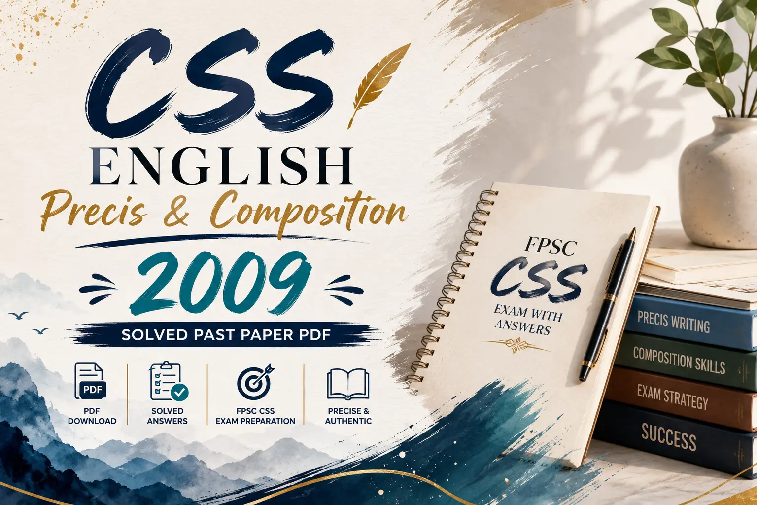 English Precis And Composition 2009 Solved Paper.