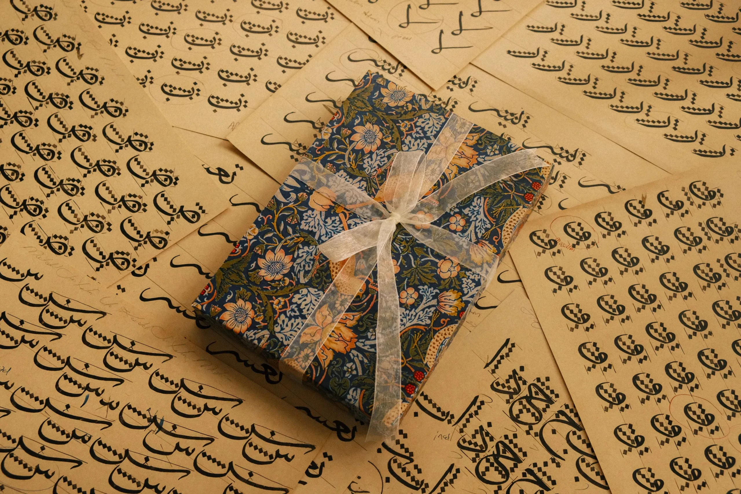 Some of the Urdu words written on papers.