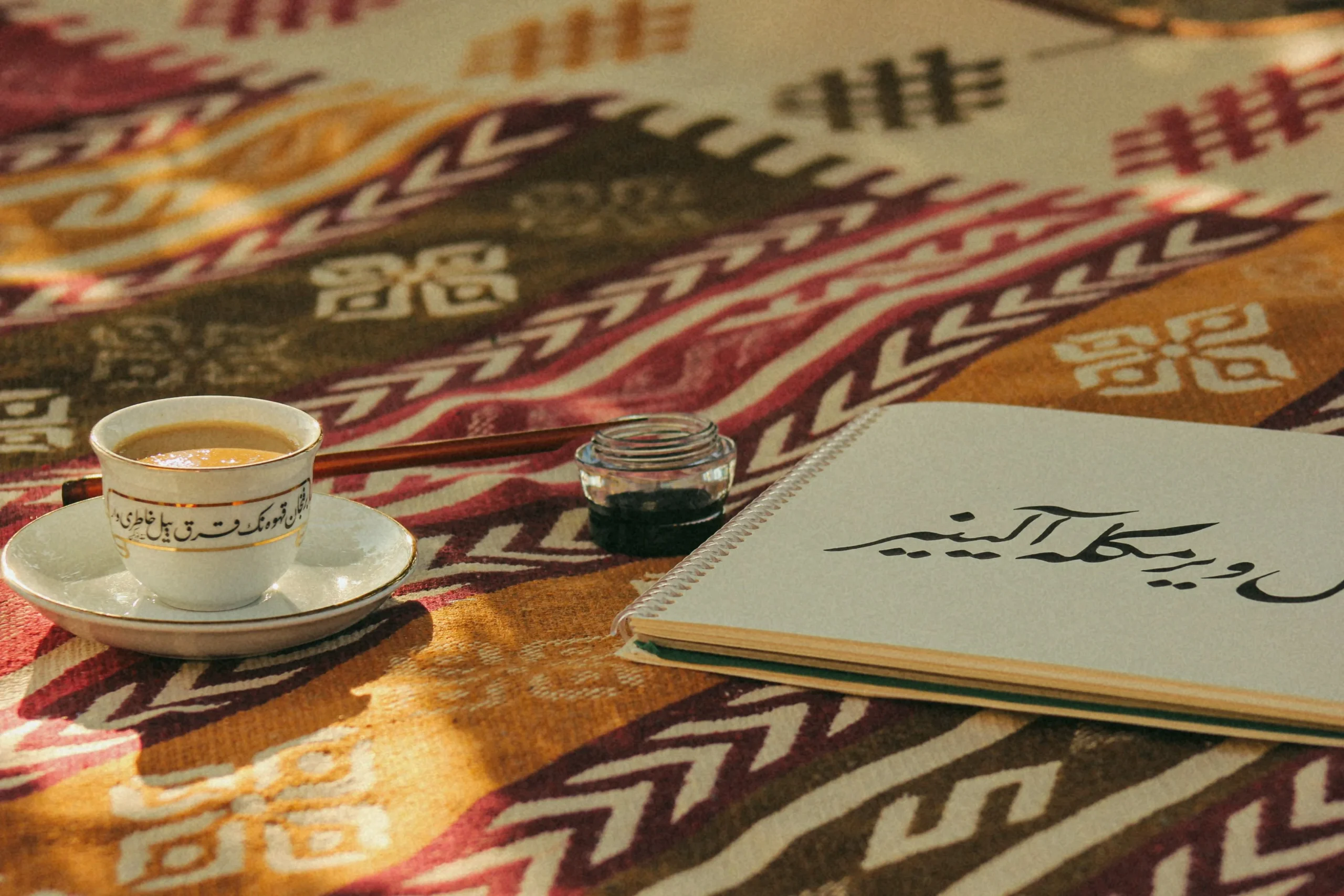 A book with a tea.