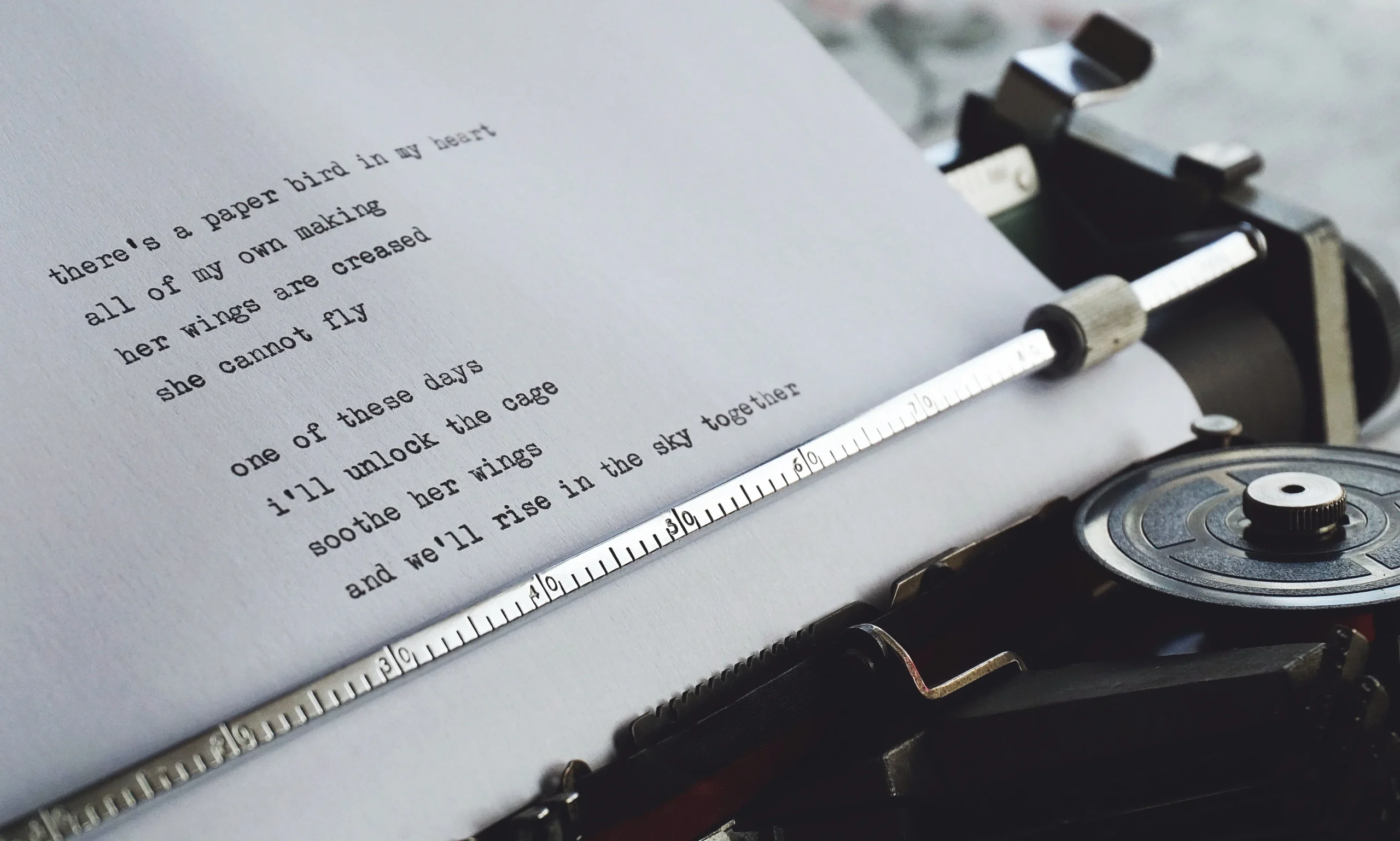 An English poem on the page