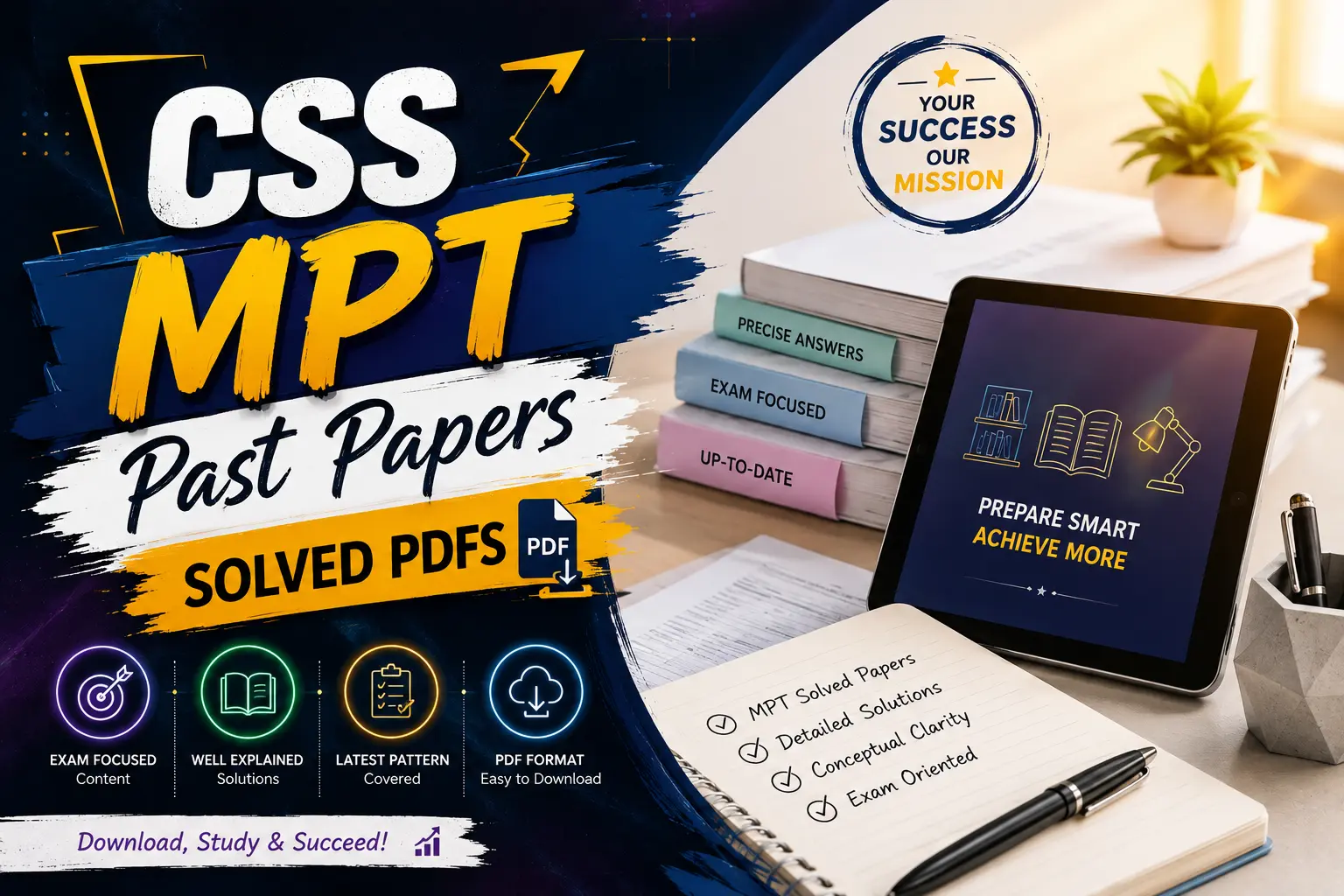 Solved papers of CSS MPT PDFs for downloading