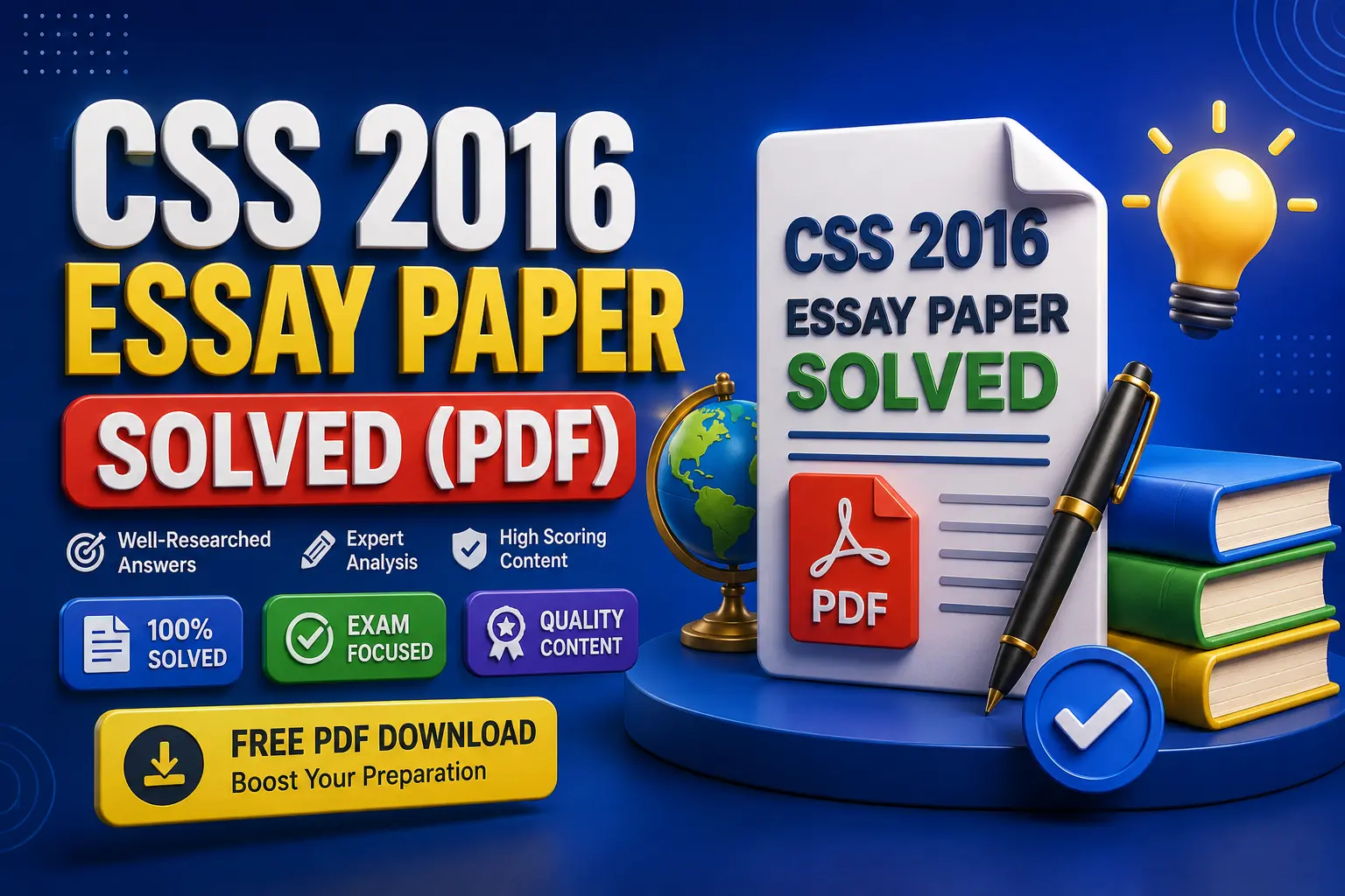 CSS Essay 2016 Solved Past Paper