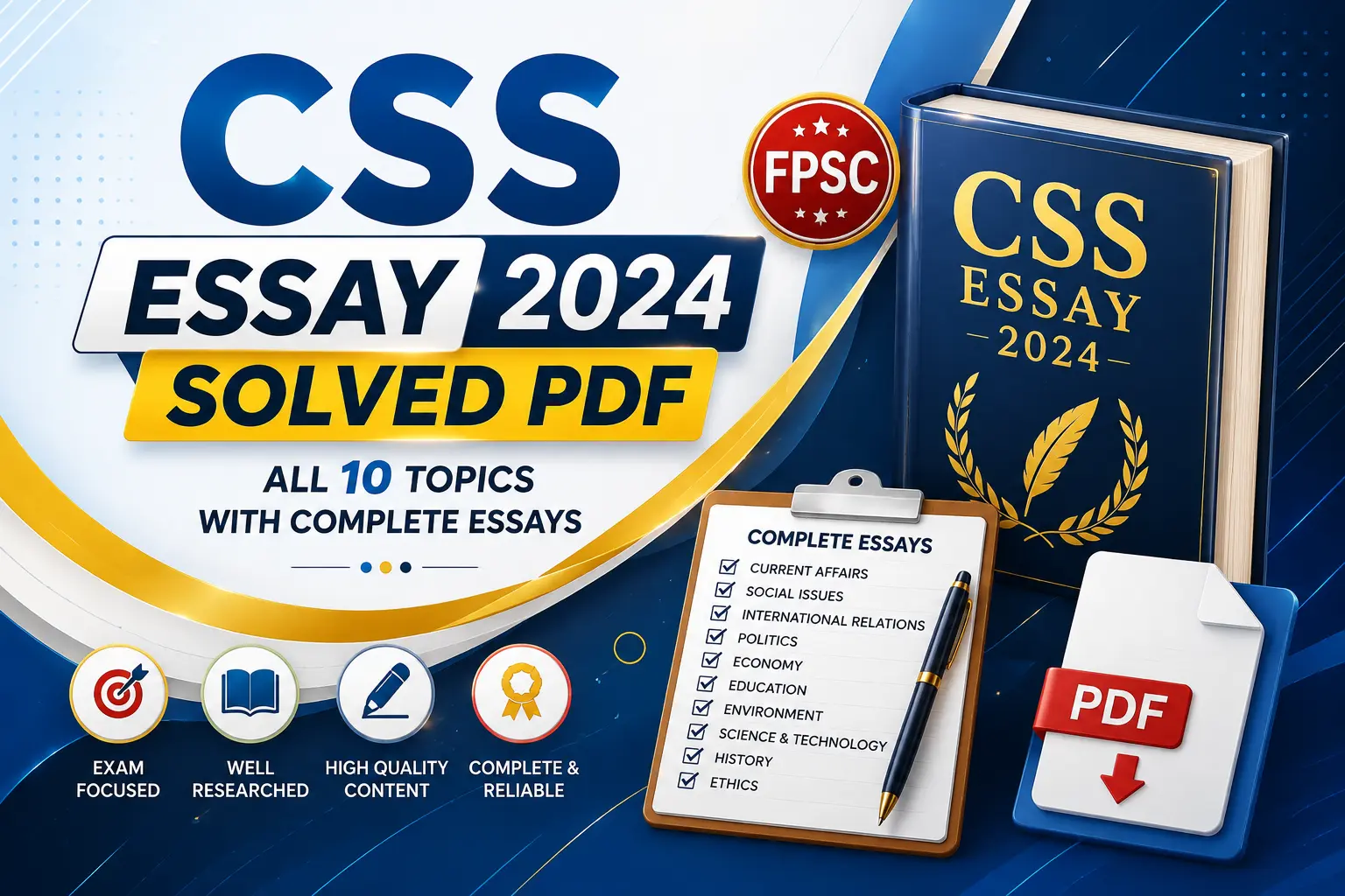 CSS Essay Solved PDF 2024