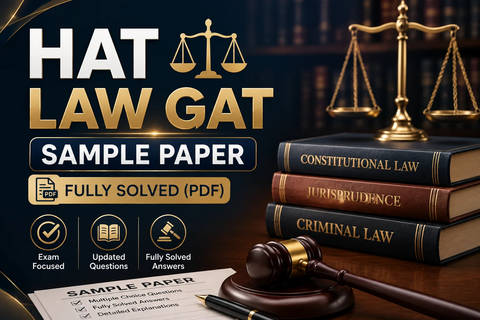 HAT Law GAT solved sample paper of 2026