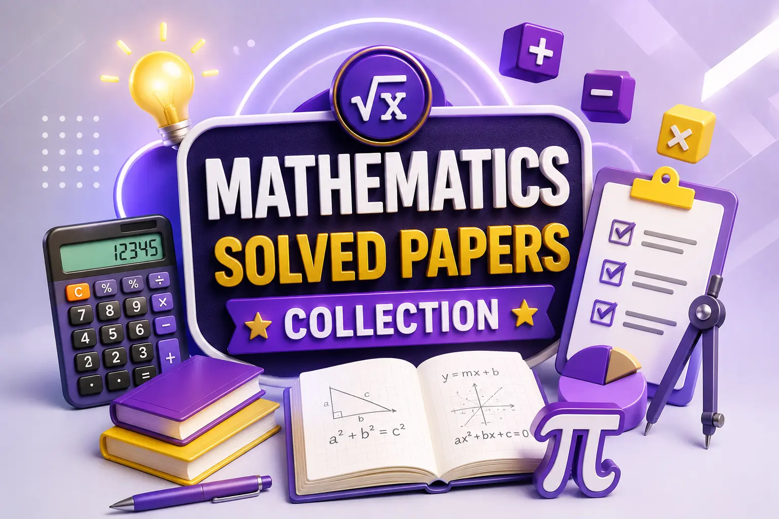 Mathematics Solved Past Papers MCQs