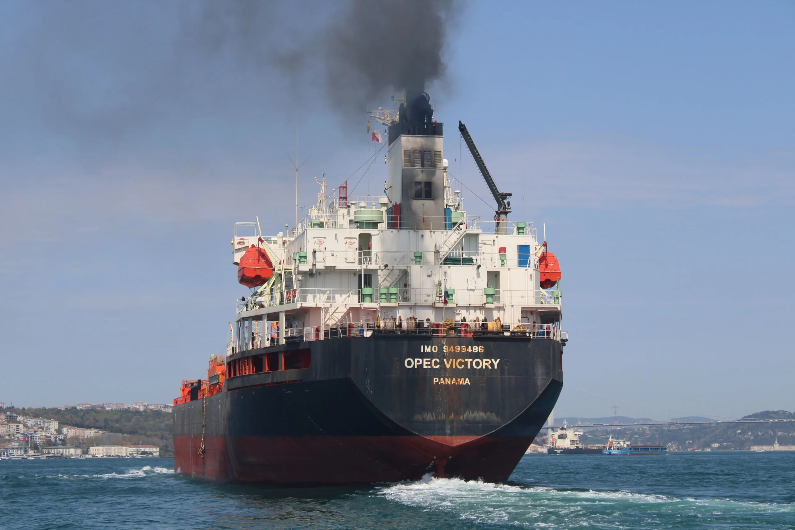 A ship carrying oil.