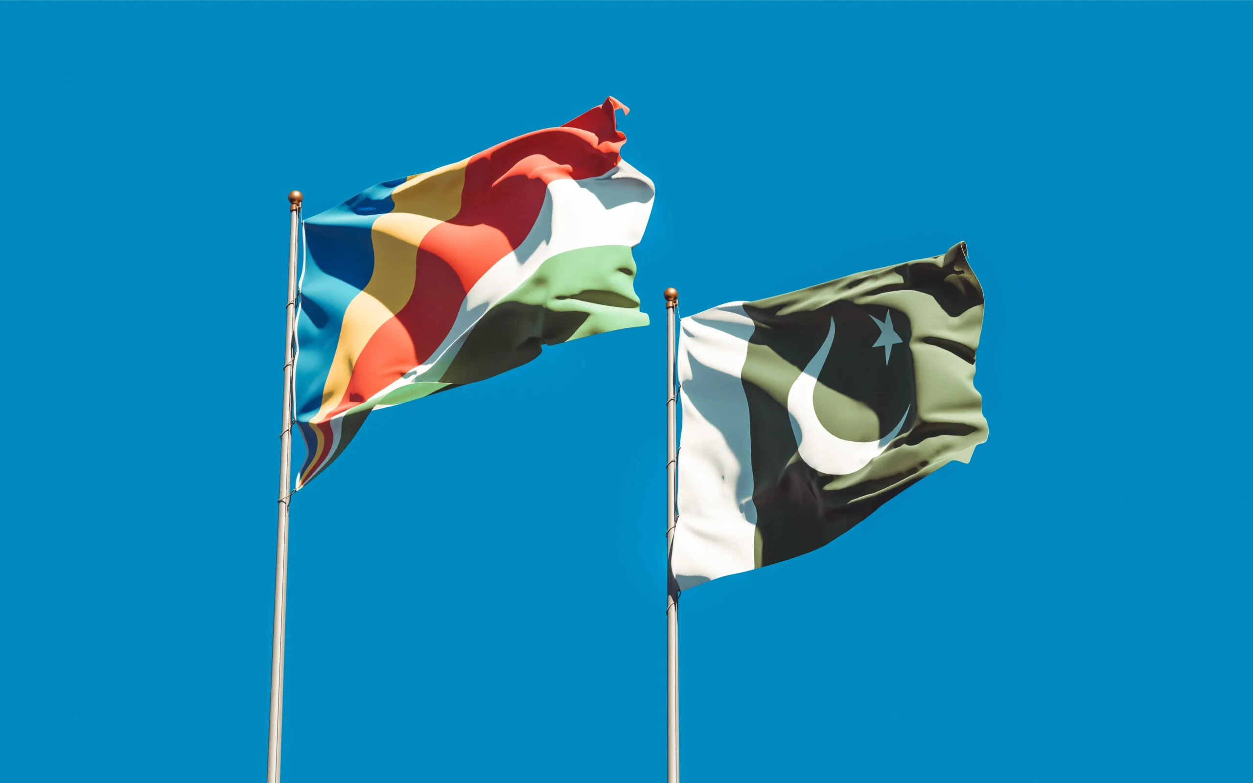 Pakistani flag with another country's flag