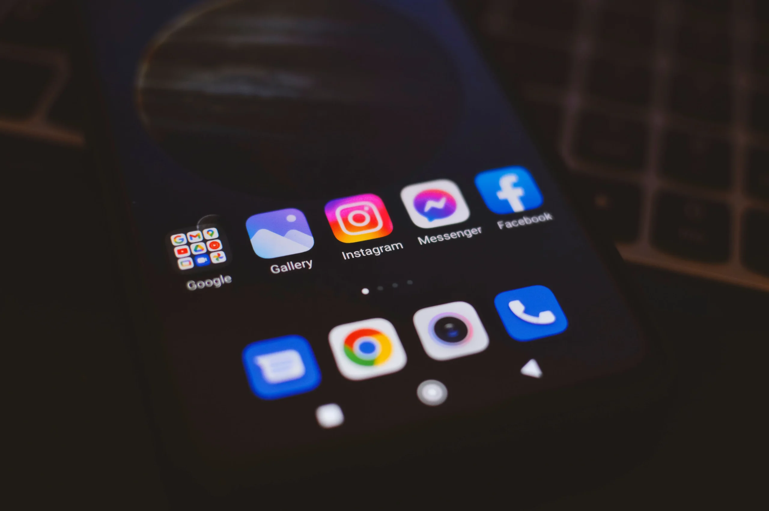 A mobile phone screen showing social applications.