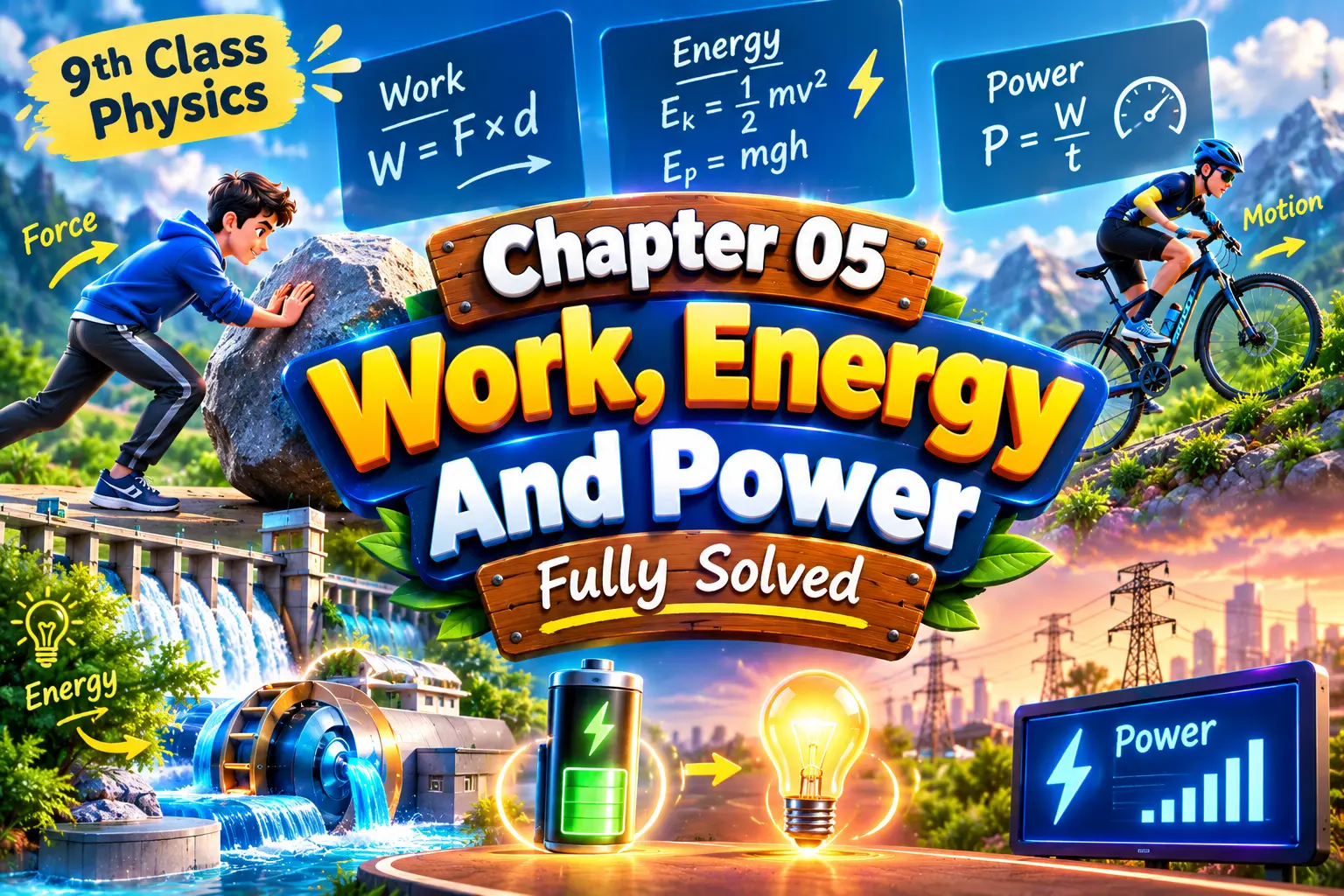 Chapter 05 of the 9th class Physics solved completely