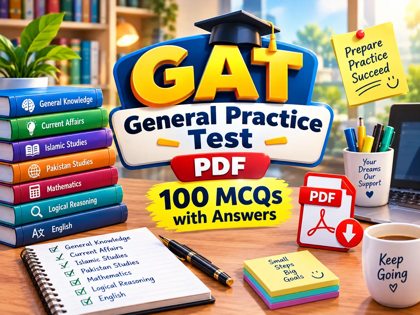 GAT General 100 MCQs Solved