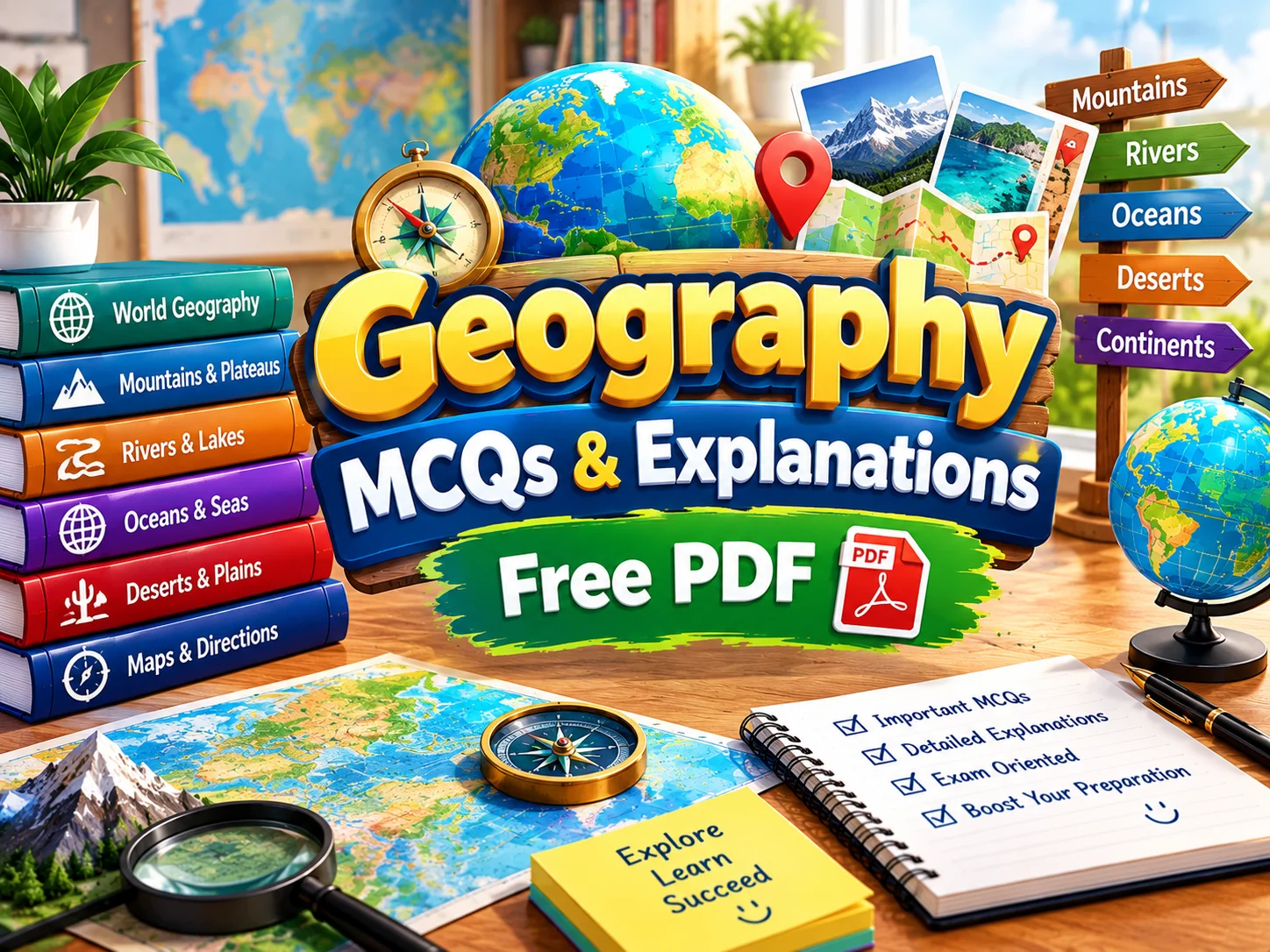 The 55 MCQs of Geography have been explained.